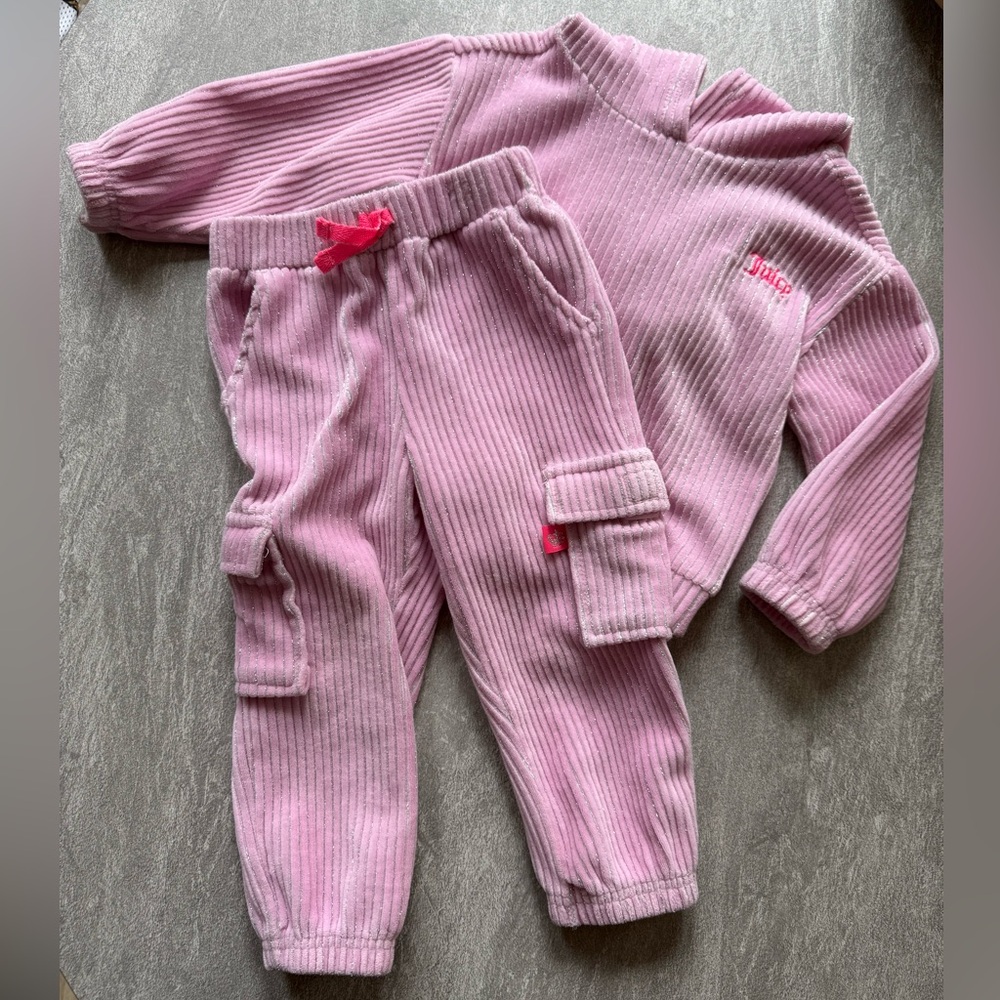 Juicy Couture Kids' Pink Ribbed Set